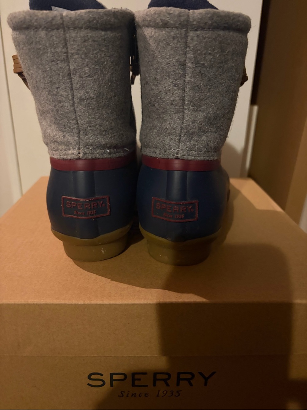 Sperry Gray and Navy Waterproof Winter Boots